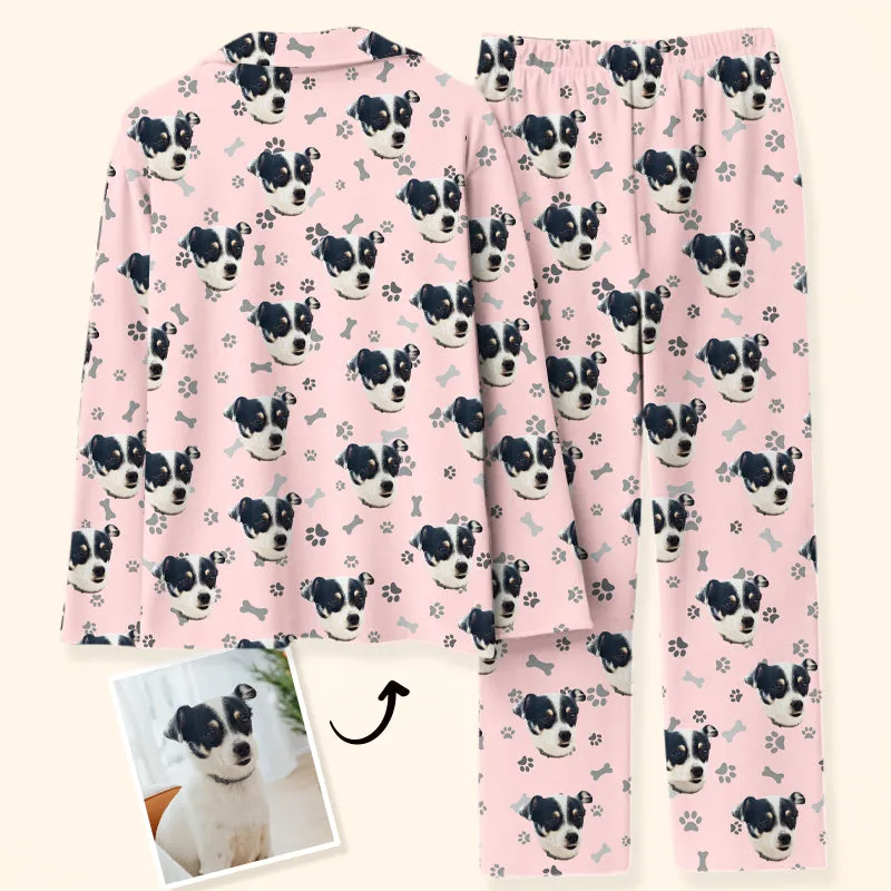 Custom Dog Cat Paw Prints Pajama Pants with Pet Picture Pajamas Set
