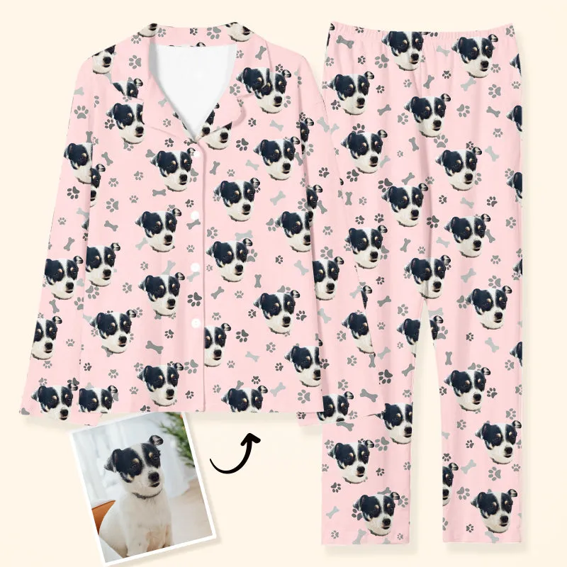 Custom Dog Cat Paw Prints Pajama Pants with Pet Picture Pajamas Set