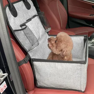 Deluxe Dog Booster Car Seat with Storage Pockets for Small to Medium Dogs