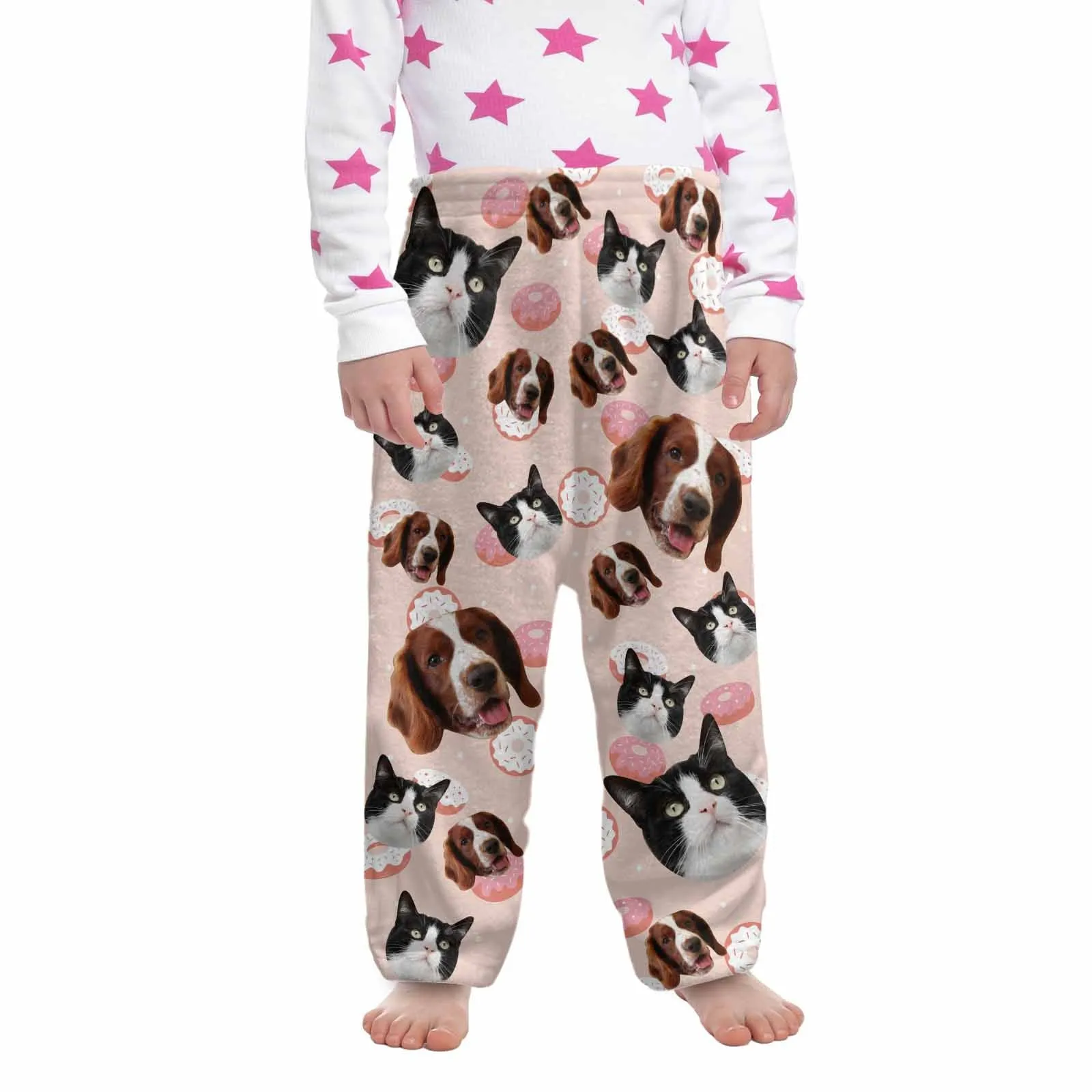 Flannel Pants for 2-15Y Kids-Custom Pet Photo Cute Pet and Me Pajama Pants 100% Soft Flannel For Winter