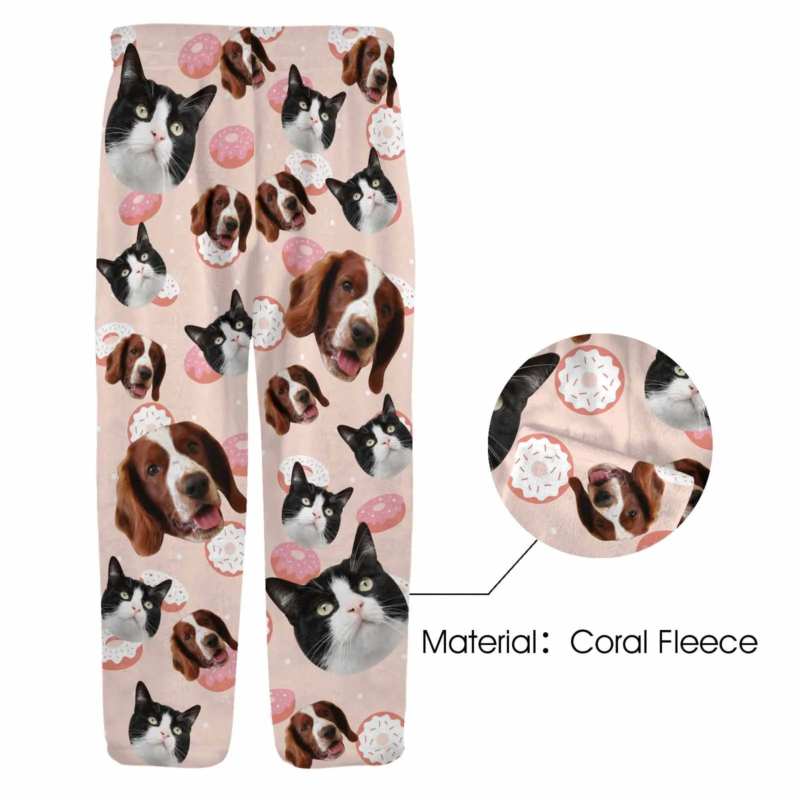 Flannel Pants for 2-15Y Kids-Custom Pet Photo Cute Pet and Me Pajama Pants 100% Soft Flannel For Winter