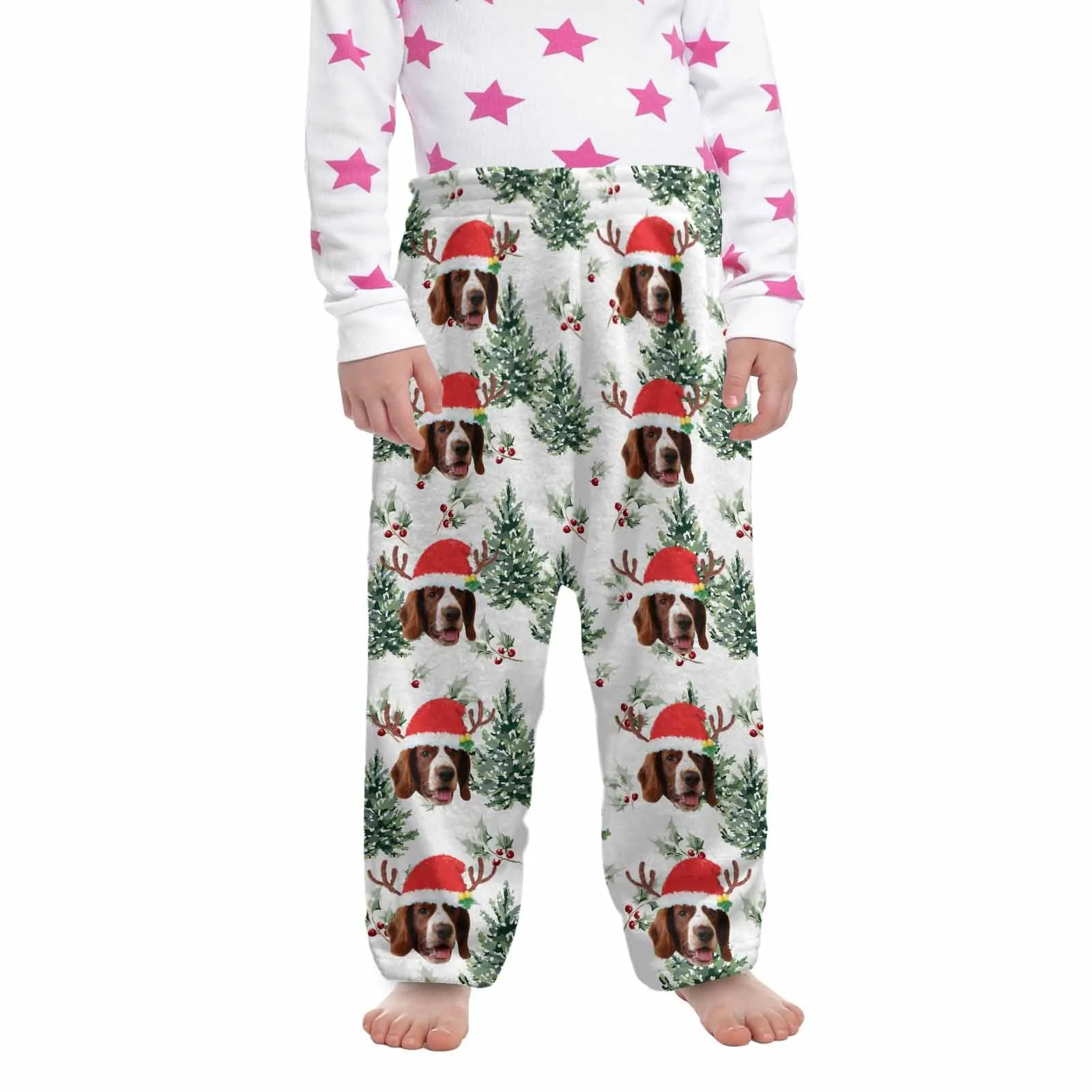 Flannel Pants for 2-15Y Kids-Custom Pet Photo Pajama Pants 100% Soft Flannel For Winter For Christmas