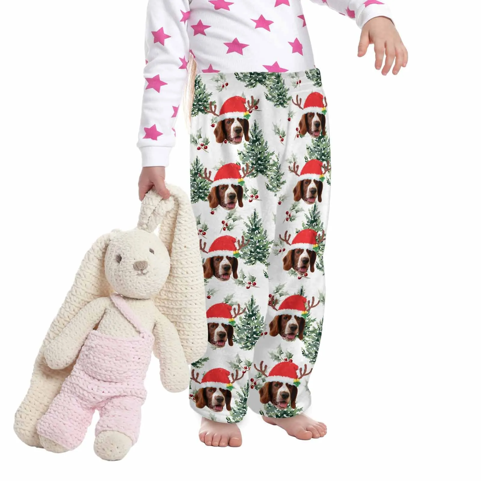 Flannel Pants for 2-15Y Kids-Custom Pet Photo Pajama Pants 100% Soft Flannel For Winter For Christmas
