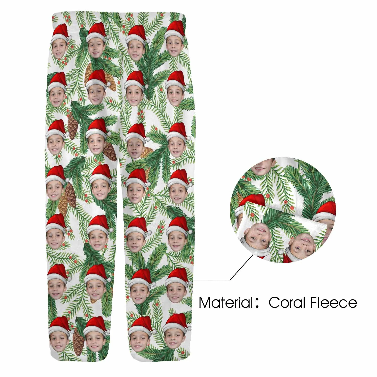 Flannel Pants for 2-15Y Kids-Custom Pet Photo Pajama Pants 100% Soft Flannel For Winter For Christmas