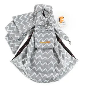 Furry Fido Chevron Grey Adjustable Pocket Pet Sling