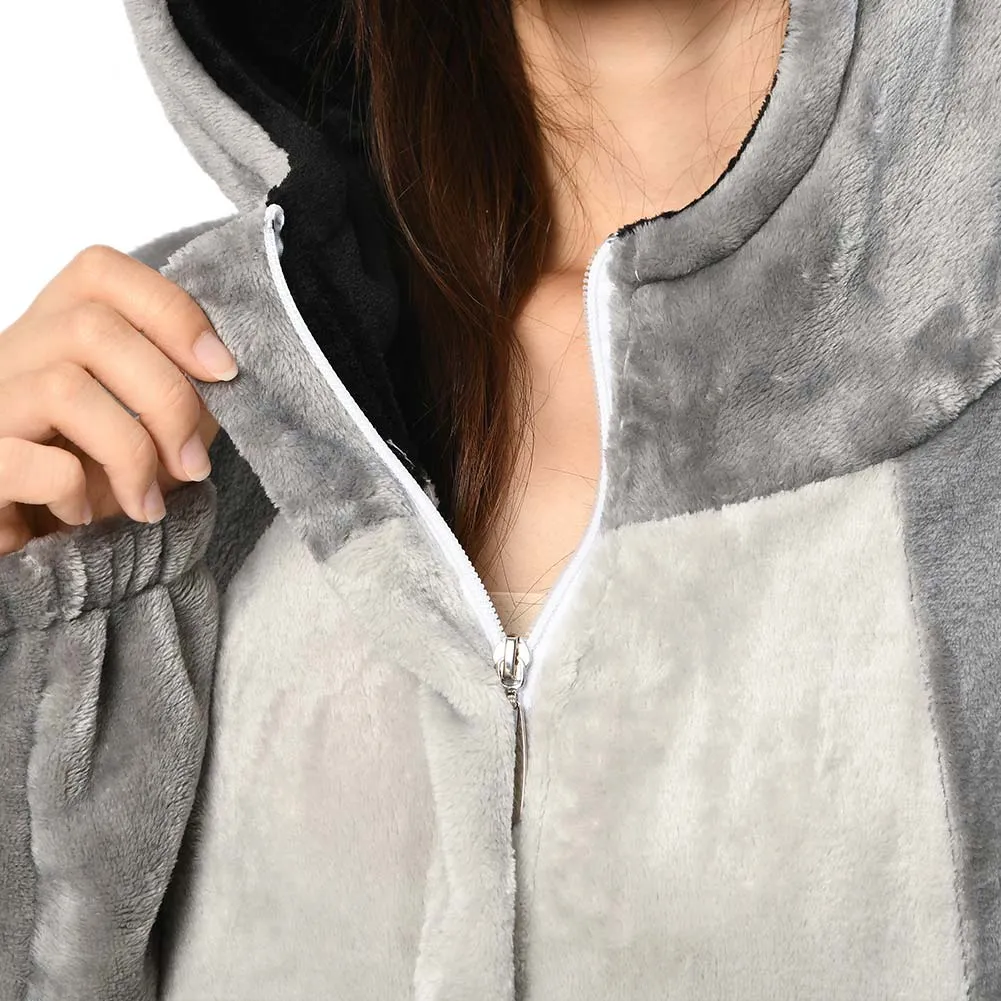 OLAOLA Unisex Adult Plush Cat Animals Onesie Pajamas Warm Home One-Piece Sleepwear