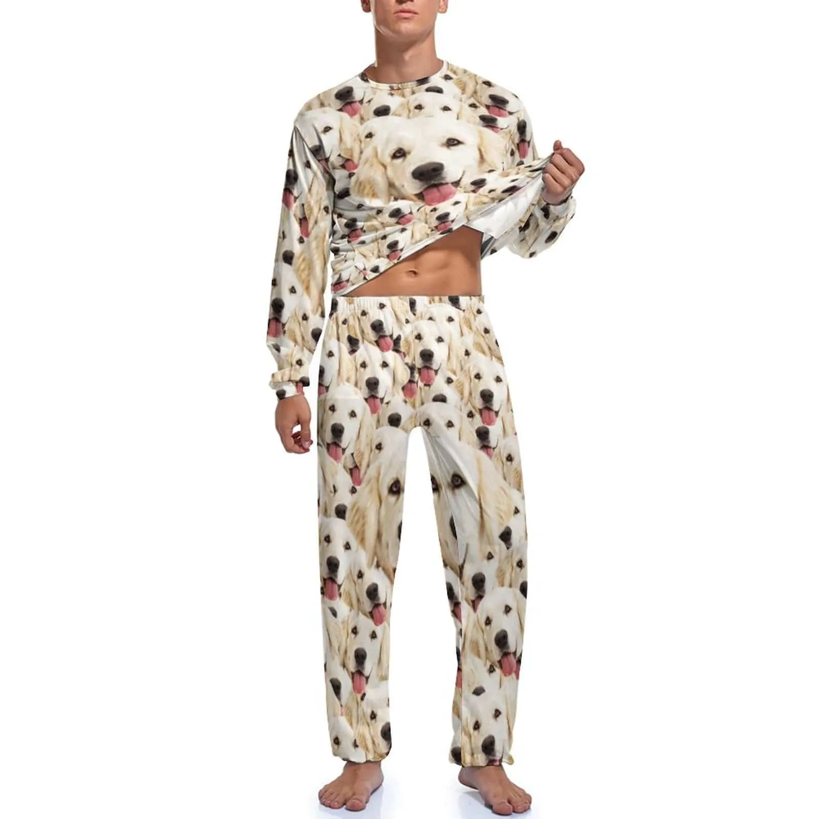 Pet Face Pajama Set with My Lovely Dog Personalized Men's Pajamas Summer Loungewear