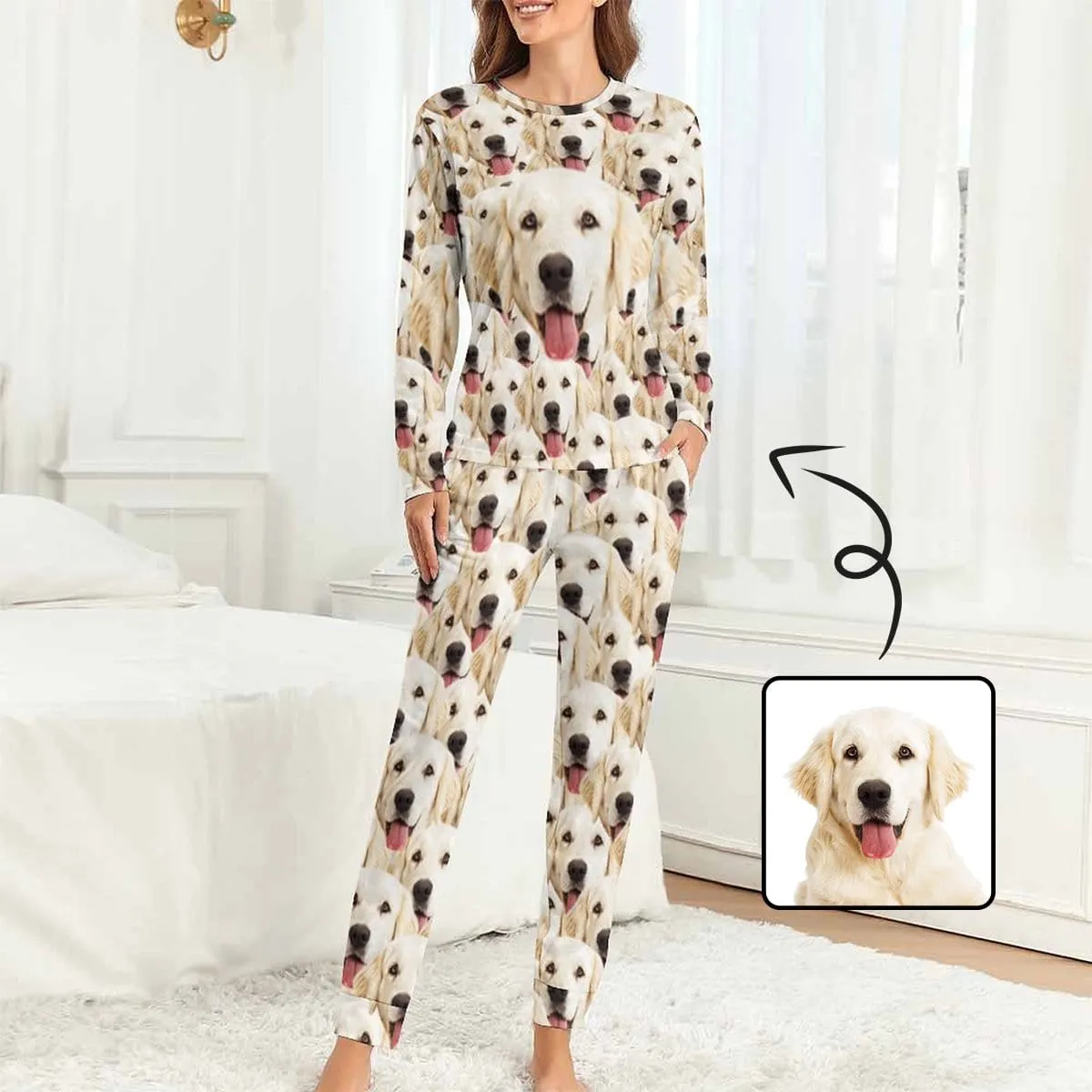 Pet Face Pajama Set with My Lovely Dog Personalized Men's Pajamas Summer Loungewear