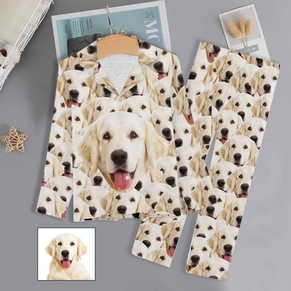 Pet Face Pajama Set with My Lovely Dog Personalized Men's Pajamas Summer Loungewear