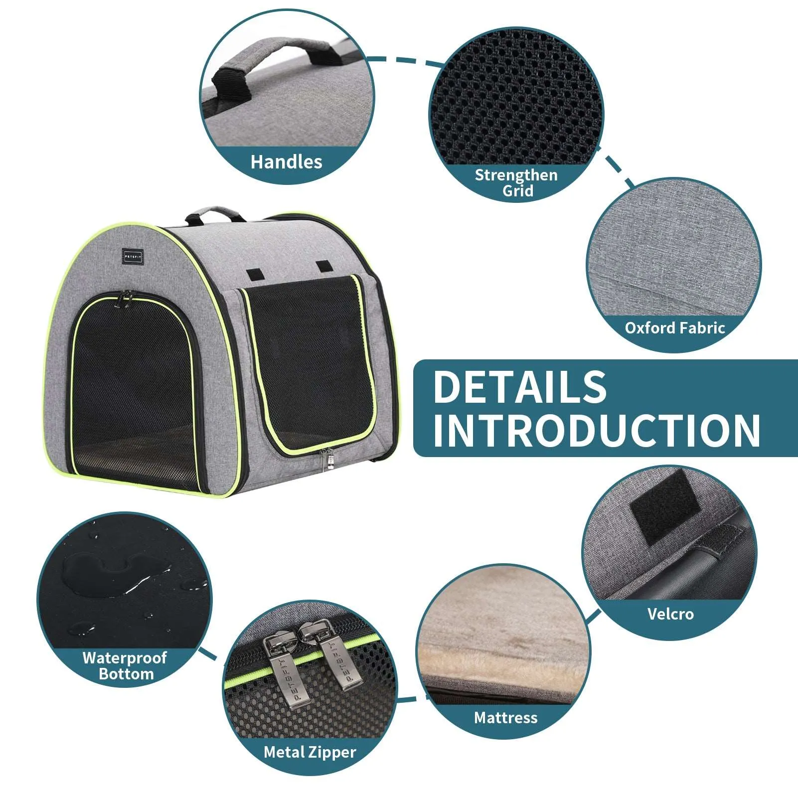 PETSFIT Portable Soft Collapsible Dog Crate Travel Soft Kennel