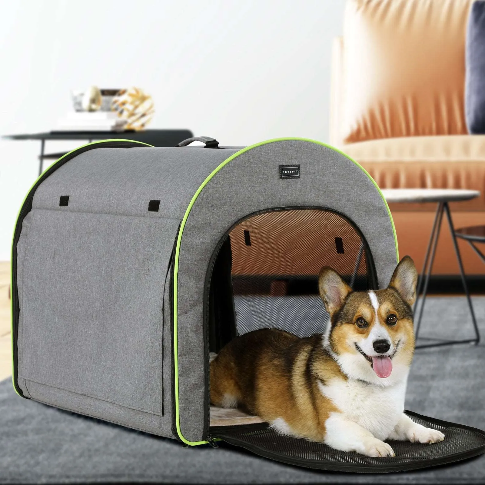 PETSFIT Portable Soft Collapsible Dog Crate Travel Soft Kennel