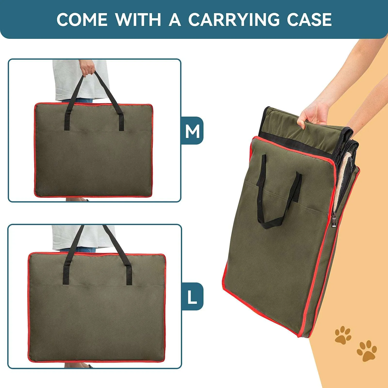 PETSFIT Sturdy Wire Frame Soft Pet Crate Collapsible for Travel