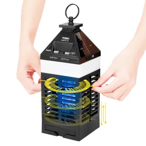 Solar Bug Zapper Lantern with 360º Easy-Clean Brush
