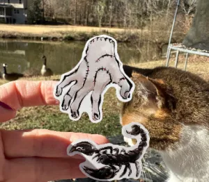 Sticker | 68H | Thing   Scorpion | Waterproof Vinyl Sticker | White | Clear | Permanent | Removable | Window Cling | Glitter | Holographic